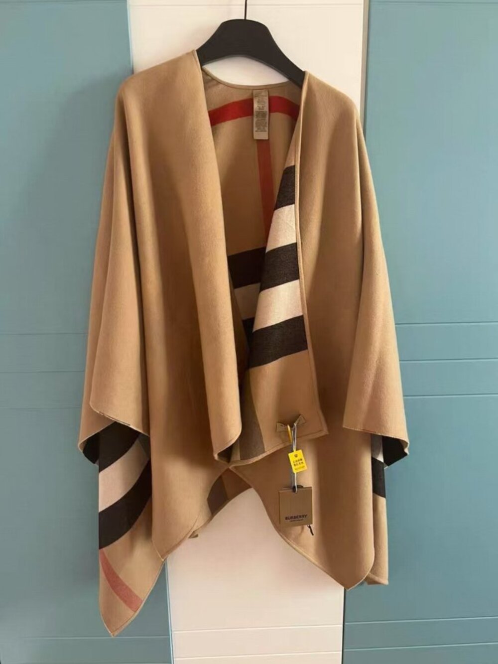 Burberry Icon Check Wool Cape